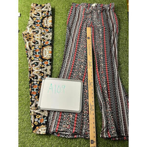 Shosho Women's XL Patterned Stretch Pants - 2 Pair
